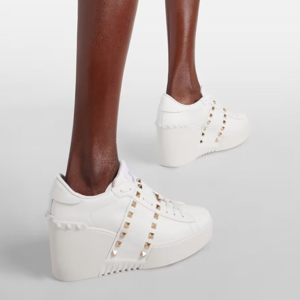 NEW WITH BOX!!! Valentino Open Disco leather wedge sneakers US 7